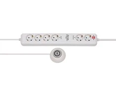 Brennenstuhl Eco-Line Comfort Switch Plus lizdo juostelė, 6 krypčių - balta