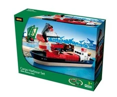 Ravensburger Brio geležinkelis Brio rinkinys su traukinio bėgiais Cargo harbour, 33061