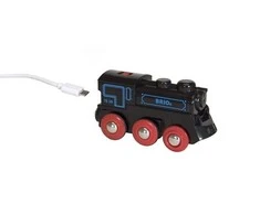 Ravensburger BRIO RAILWAY traukinys su pakraunamu varikliu ir USB kabeliu, 33599