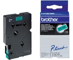 Brother TC-701 etikečių juostelė Juoda ant žalios