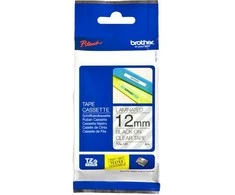 Brother Brolis | TZe-131 laminuota juosta | Juodas ant Clear | TZe | 8 m | 1,2 cm