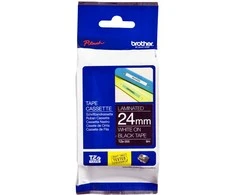 Brother | TZe-355 Laminated Tape | Baltas on Juodas | TZe | 8 m | 2.4 cm