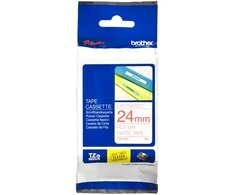 Brother | TZe-252 Laminated Tape | Raudona on Baltas | TZe | 8 m | 2.4 cm