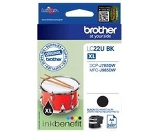 Brother LC-22UBK rašalo kasetė, Juodas