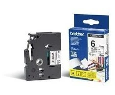 Brother | TZe-211 Laminated Tape | Juodas on Baltas | TZe | 8 m | 6 cm