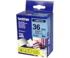 Brother TZe-561 etikečių juostelė Juoda ant mėlynos