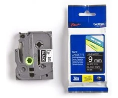 Brother | TZe-325 Laminated Tape | Baltas on Juodas | TZe | 8 m | 9 cm