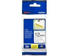 Brother Brolis | TZe-S131 stipri lipni laminuota juosta | Juodas ant Clear | TZe | 8 m | 1,2 cm