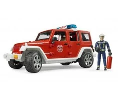 BRUDER 1:16 Jeep Wrangler gaisrinės automobilis su ugniagesiu, 02528