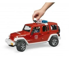 BRUDER 1:16 Jeep Wrangler gaisrinės automobilis su ugniagesiu, 02528