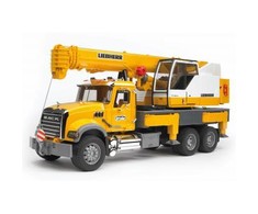 BRUDER didelis kranas su strėle MACK Granite Liebherr 02818