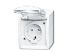 Busch-Jaeger 4011395114988, F tipas, 2P+E, baltas, IP44, 250 V, 16 A
