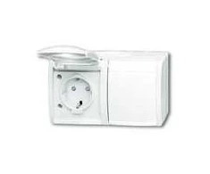 ABB BUSCH JAEGER 2084-0-0723 - CEE 7/3 - 2P+E - Baltas - IP44 - 250 V - 16 A
