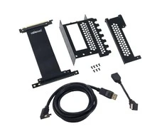 CableMod vertical graphics card holder with PCIe x16 riser cable, 1x DisplayPort, 1x HDMI – juodos spalvos