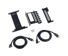 „CableMod“ vertikalus vaizdo plokštės laikiklis su PCIe x16 jungtimi, 2x DisplayPort – juodos spalvos