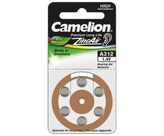 Elementai, A312/DA312/ZL312, 1,4V, CAMELION, 6 vnt.