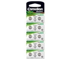 Gyvsidabrio neturintis elementas, AG10/LR54/LR1130/389/BP10, 1,5 V, CAMELION, 10 VNT.
