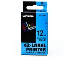Casio XR-12BU1 etikečių juostelė Juoda ant mėlynos