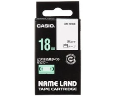 Casio XR- 18WE1 juostelė, juoda, su baltu pagrindu, nelaminuota, 8m, 18mm
