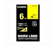 Casio XR-6YW1 etikečių juostelė Juoda ant geltonos