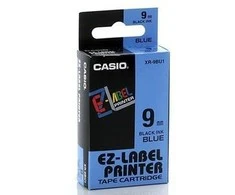 Casio XR-9BU1 etikečių juostelė Juoda ant mėlynos