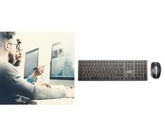 CHERRY DW 9000 SLIM klaviatūra RF belaidė + Bluetooth QWERTY Anglų (JAV) Juoda
