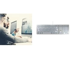 CHERRY KC 6000 SLIM FOR MAC klaviatūra USB QWERTZ Vokiečių Sidabras