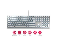 CHERRY KC 6000 SLIM FOR MAC klaviatūra USB QWERTZ Vokiečių Sidabras