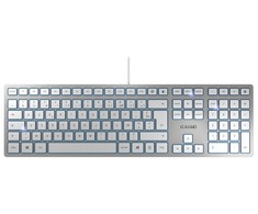 CHERRY KC 6000 Slim klaviatūra USB AZERTY Prancūzų Sidabras, Balta
