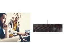 Klaviatūra CHERRY KC 6000 SLIM FR-išdėstymas, juodas