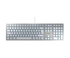 CHERRY KC 6000 Slim klaviatūra USB AZERTY Prancūzų Sidabras, Balta