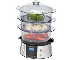 Clatronic DG 3547 steam cooker 3 basket(s) Juodas,Nerūdijantis plienas 800 W