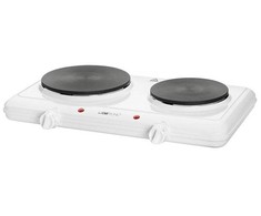 Viryklė Clatronic DKP 3583 (Elektrinė kaitlentė, 2 laukeliai, 2500W, baltos spalvos)