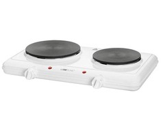 Viryklė Clatronic DKP 3583 (Elektrinė kaitlentė, 2 laukeliai, 2500W, baltos spalvos)