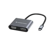 Adapteris AV Conceptronic CONCEPTRONIC Dock USB-C->HDMI,VGA,USB3.0,100WPD 0.15m gr