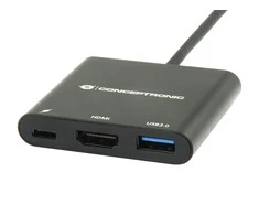 Stotis / replikatorius Conceptronic DonN01B USB-C - HDMI + USB-C + USB Juodas (DonN01B)