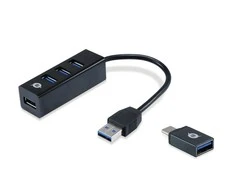 HUB USB Conceptronic CONTROLRONIC USB- Hub 3 - > 4x3,0 + TypeC A o.Netzt. sw