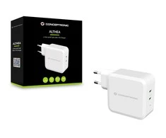 Conceptronic įkroviklis CONCEPTRONIC Ladegerät 2Port 100W, USB-C PD baltas