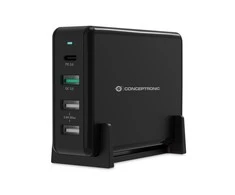 Conceptronic OZUL01B kroviklis įrenginiams przenośnych Uniwersalne Juodas Prąd przemienny Szybkie ładowanie Wewnętrzna