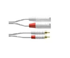 Cordial 2 x RCA - 2 x XLR garso laidas, 6 m, baltas