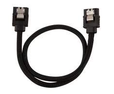 Corsair Premium Sleeved SATA Cable, juodas 30cm – 2 pack