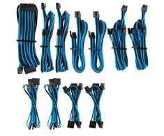 Corsair Premium Pro Sleeved Cable-Set (Gen 4) - mėlynos spalvos/juodos spalvos