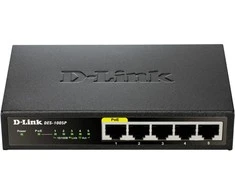 Šakotuvas D-Link DES-1005P/E tinklo komutatorius Ne-valdomas L2 Fast Ethernet (10/100) Juoda Maitinimas per Eternetą (PoE)