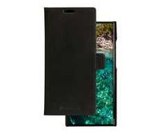 Dėklas dbramante Lynge - Flip-Hulle ze skóry pełnoziarnistej - juoda - dla Samsung Galaxy S23 Ultra