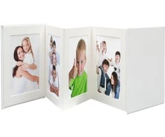 Nuotraukų rėmelis Deknudt Leporello baltas 8x10x15 odinis, 8 nuotraukoms A66DC18PH