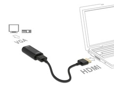 Adapteris AV Delock HDMI - D-Sub (VGA) juoda (65667)
