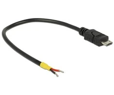 Delock Cable USB 2.0 MicroB kištukas> 2x atviri kabelio galai, galia 15 cm Raspberry Pi
