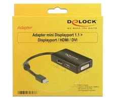 Delock Adapteris mini Displayport 1.1 male > Displayport / HDMI / DVI