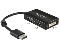 DeLOCK 0.16m DisplayPort/VGA+HDMI+DVI Juodas