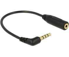 Delock kabelio lizdo kištukas 3,5 mm 4 kontaktų kampu > lizdo lizdas 2,5 mm 3 kontaktas